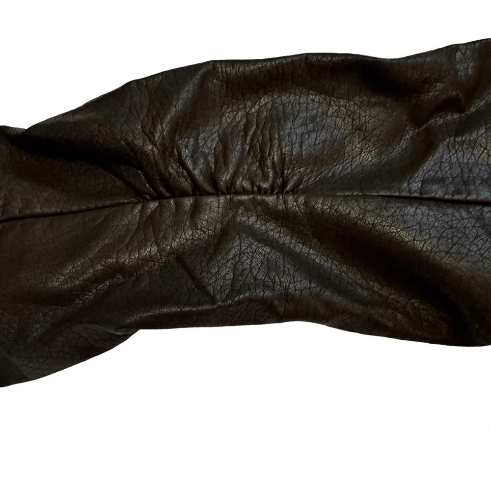 DASH by Kardashian Women's Brown Faux Leather Jacket Size XXS Peplum Pockets NEW - Picture 9 of 15